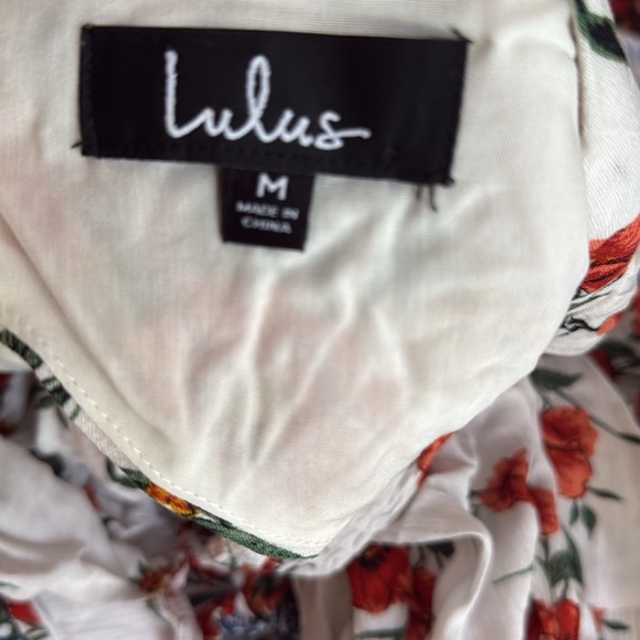 Lulus Frolic With Me White Floral Print Tie-back Tiered Maxi Dress - Size M - Picture 3 of 6